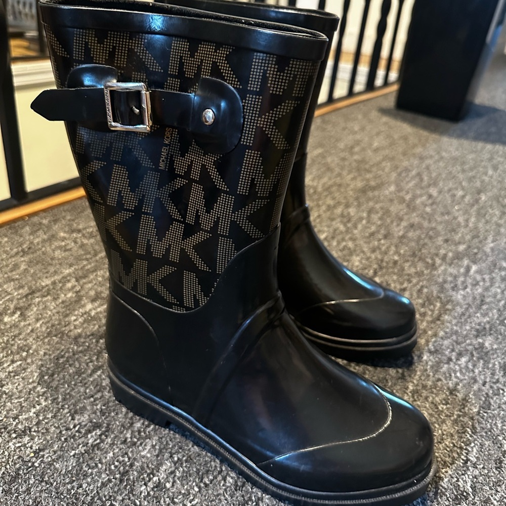 Michael Kors Black Logo Rain Boots